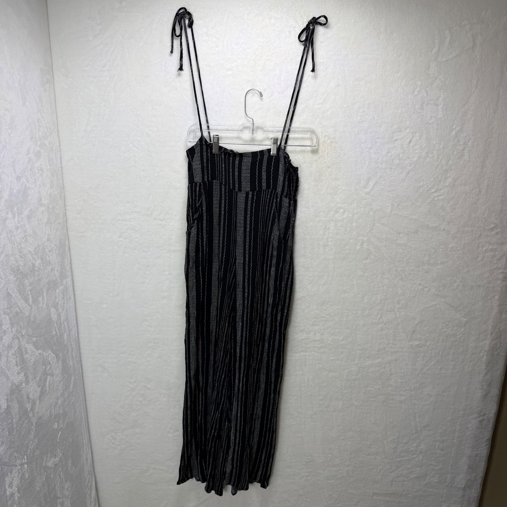 Vintage Havana Black White Striped Baggy Beach Pants Medium Smocked